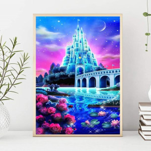 Haft Diamentowy/ Obraz 5D/ - wymarzony zamek, rozm. 40x50 cm