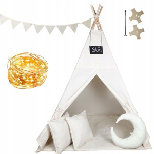 Tipoo namiot teepee dla dzieci- śmietankowy beż