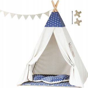 Tipoo namiot teepee dla dzieci-gwiazdki granatowe z beż