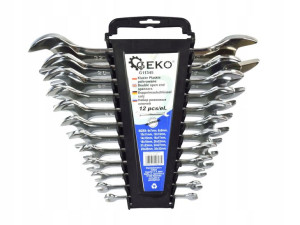 Klucze płaskie 6-32mm polerowane 12el Geko