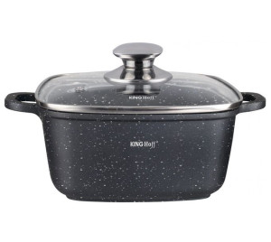 Garnek Kwadratowy Z Powł. Marmur. 3.7L 22Cm Kinghoff Kh-1602
