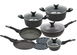 Garnki Granitowe Gold Marmo 12 Ele. Klausberg Kb-7201