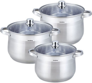 Garnki Gastro Stock Pot 6 Ele 10.7L+8.6L+7.0L Klausberg Kb-7177