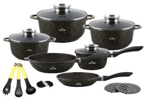 Garnki Marmurowo-Ceramiczne 17 Ele. Zilner Gold Zl-7215