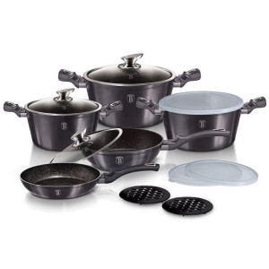 Zestaw Garnków Z Powł. Granitową 13 El. Berlinger Haus Carbon Pro Bh-6886