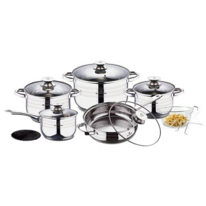 Zestaw Garnków Ze Stali Nierdzewnej 13 El. Blaumann Gourmet Line Bl-3165