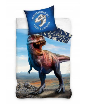 Pościel bawełna 140x200cm Dinozaur T-REX fossil