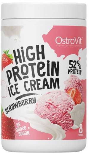 Lody wysokobiałkowe Bez Cukru Truskawka 400 g OstroVit