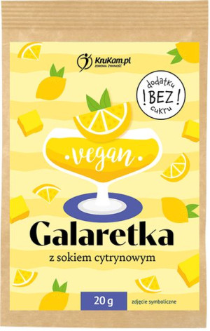 Galaretka wegańska Cytrynowa Bez Cukru Vege 20 g - Krukam