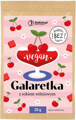 Galaretka wegańska Wiśniowa Bez Cukru Vege 20 g - Krukam