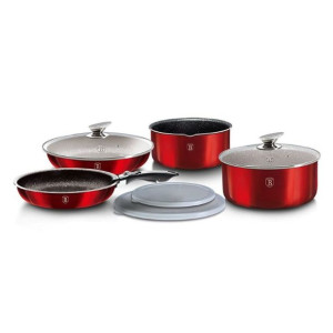 Komplet Garnków 9-El. Click & Cook Berlinger Haus Metallic Line Burgundy
