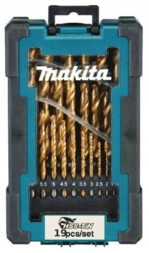 Zestaw wierteł TYTAN HSS-TIN 1-10mm19szt. Makita