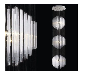 XXL lampa wisząca długa 300cm 3m kryształowa oświetlenie