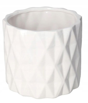 Doniczka Osłonka Ceramiczna 12,5cm Biała Ozdoba
