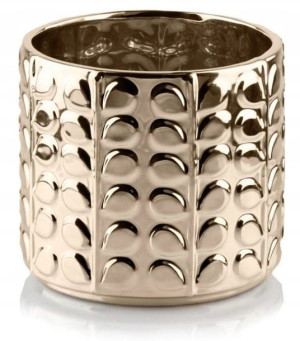 Doniczka Osłonka Ceramiczna 12,5 Cm Złota Ozdoba