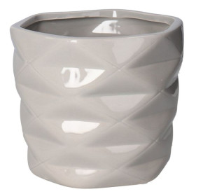Doniczka Osłonka Ceramiczna Nowoczesna Szara12,5cm