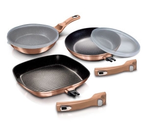 Zestaw 3 Patelni Granitowych Z Odpinaną Rączką 5 Ele Metallic