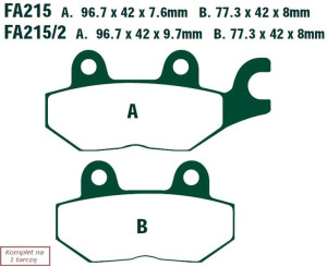 Klocki hamulcowe EBC FA215/2V V-PAD (kpl. na 1 tarcze)
