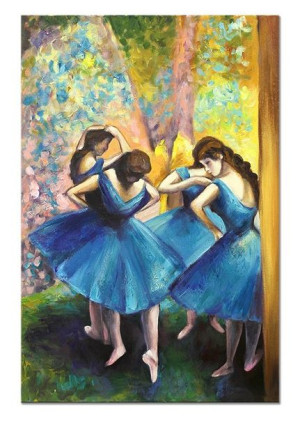 Obraz olejny ręcznie malowany 60x90cm Edgar Degas Błękitne tancerki