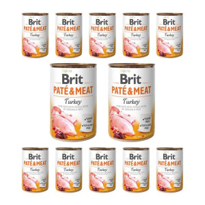 Pakiet Brit Pate & Meat Turkey Indyk Mokra Karma Dla Psa 12 x 400 g