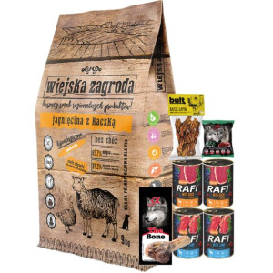 Pakiet Wiejska Zagroda Jagnięcina z Kaczką 9 kg + 7 GRATISÓW!