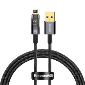 Baseus Kabel Explorer USB na Lightning 2,4A 1 metr CATS000401 czarny