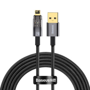 Baseus Kabel Explorer USB na Lightning 2,4A 2 metres CATS000501 czarny