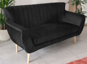 Sofa SKANDYNAWSKA 2-osobowa CZARNA NOWOŚĆ