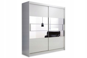 Szafa przesuwna LOUIS 02 200cm lustro biała duża