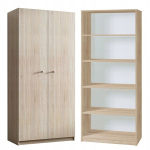 SZAFA MALMO 80 cm półki pojemna do pokoju sonoma