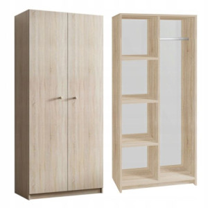 SZAFA MALMO 80 cm z półkami, garderoba 2d sonoma