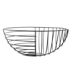 Koszyk Metalowy Pasy 28x12 Cm Czarny