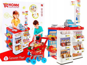 Supermarket Sklep Stragan Dla Dzieci Kasa + Koszyk