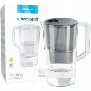 Dzbanek filtrujący Wessper AquaMax Basic 2,5 l szary + wkład