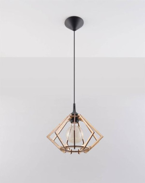 Lampa Wisząca Pompelmo Naturalne Drewno