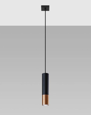 Lampa Wisząca Loopez 1 Czarny/miedź