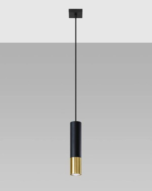 Lampa Wisząca Loopez 1 Czarny/złoty