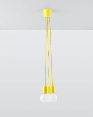 Lampa Wisząca Diego 3 Żółta