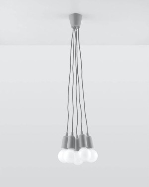 Lampa Wisząca Diego 5 Szara