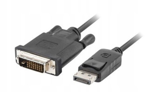 Kabel Dispalyport na DVI 3m czarny