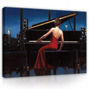 Obraz Na Płótnie Kobieta Muzyka Pianino 60x40