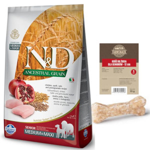 Farmina N&D Ancestral Grain canine CHICKEN&POMEGRANATE SENIOR MEDIUM&MAXI 1