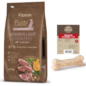 FITMIN Purity Senior Grainfree Light Lamb 12kg + Kość do żucia dla seniorów