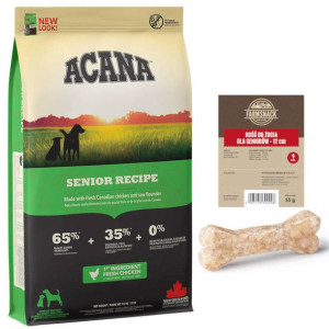 ACANA Senior Dog 11,4kg + Kość do żucia dla seniorów 12cm