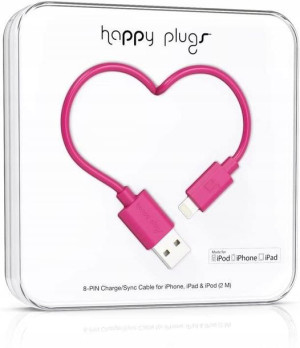 Kabel lightning Happy Plugs 200cm różowy
