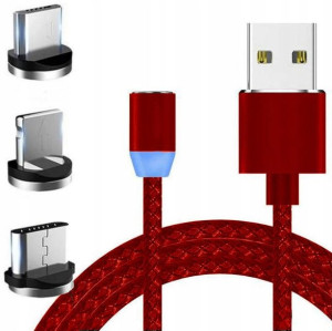 Kabel Magnetyczny Do Iphone Micro Usb C 3w1 Typ C