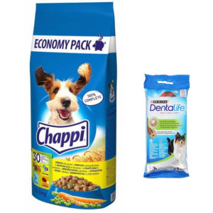 CHAPPI 13,5kg - sucha karma dla psów z drobiem i warzywami + Purina Dentali