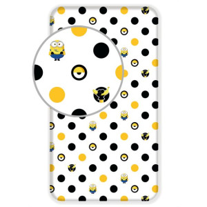 Prześcieradło z gumką bawełna 90x200cm Minionki Banana