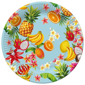 Talerzyki Hawaje Tropikalne Owoce Party 18 Cm