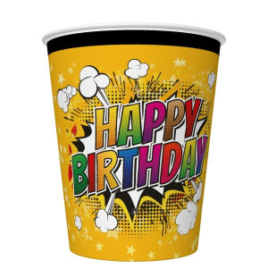 Kubeczki Happy Birthday Urodziny Party 250 Ml